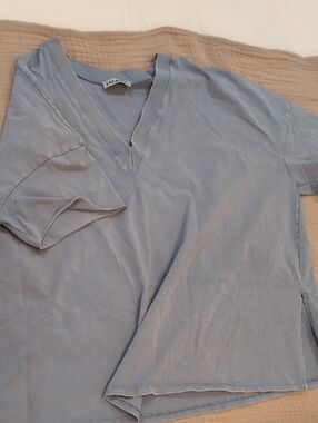 Light Blue V-Neck Tee